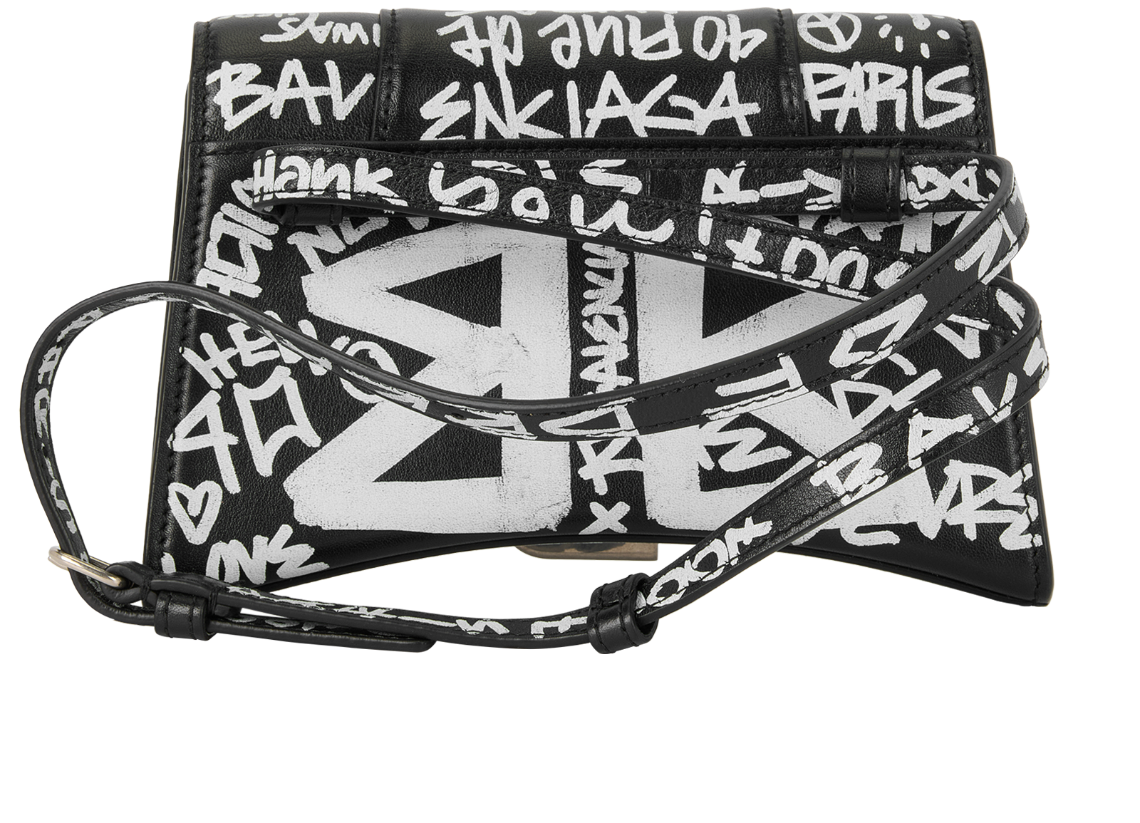Hourglass Graffiti Belt Bag, &pound;595, Handbags, Black/White, Leather, Back view